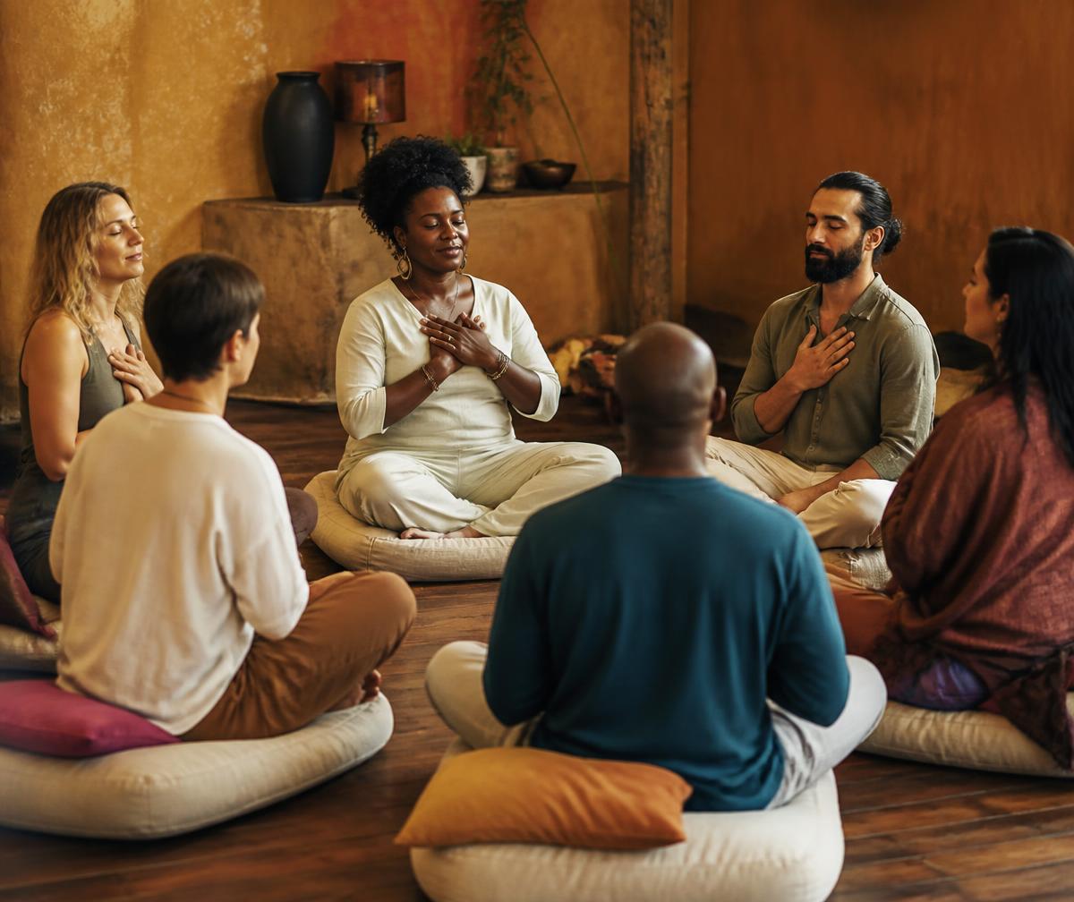 Breathwork at The Healing Initiatives — participants practicing together